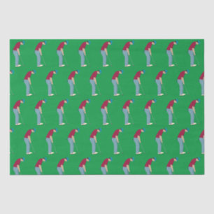 Vibrant Green Golf Putting theme Tissue Paper