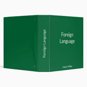 Vibrant Green Language Learning Notebook Binder