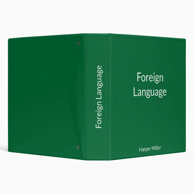 Vibrant Green Language Learning Notebook Binder (Background)