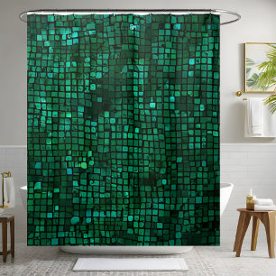 Vibrant Green Sequin Shower Curtain