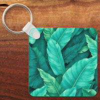 Vibrant Green Tropical Banana Leaves Pattern