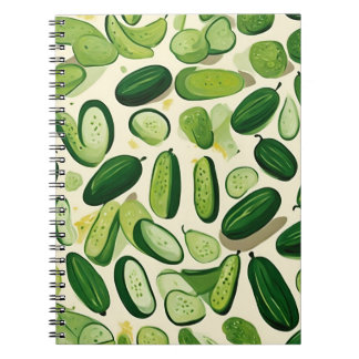 Vibrant Green Veggie Pattern Notebook