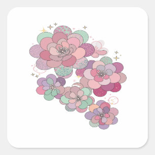 Vibrant Grey FLORAL FANTASY Sticker Print