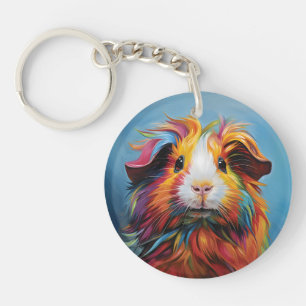 Vibrant Guinea Pig Keychain