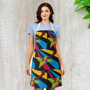 Vibrant Guitar with Geometric Stripes Apron