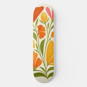  Vibrant Hand-Painted Wildflowers Art Skateboard