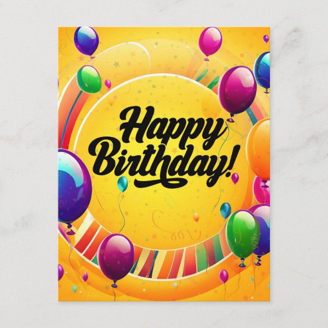 Vibrant Happy Birthday Enclosure Card (Front)