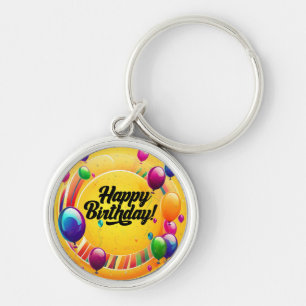 Vibrant Happy Birthday Keychain