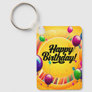 Vibrant Happy Birthday Keychain
