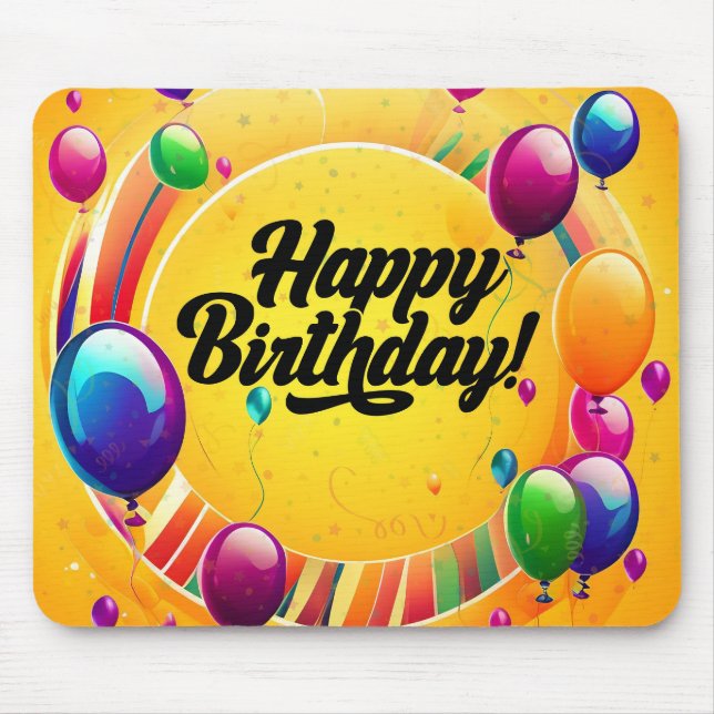 Vibrant Happy Birthday Mouse Pad (Front)