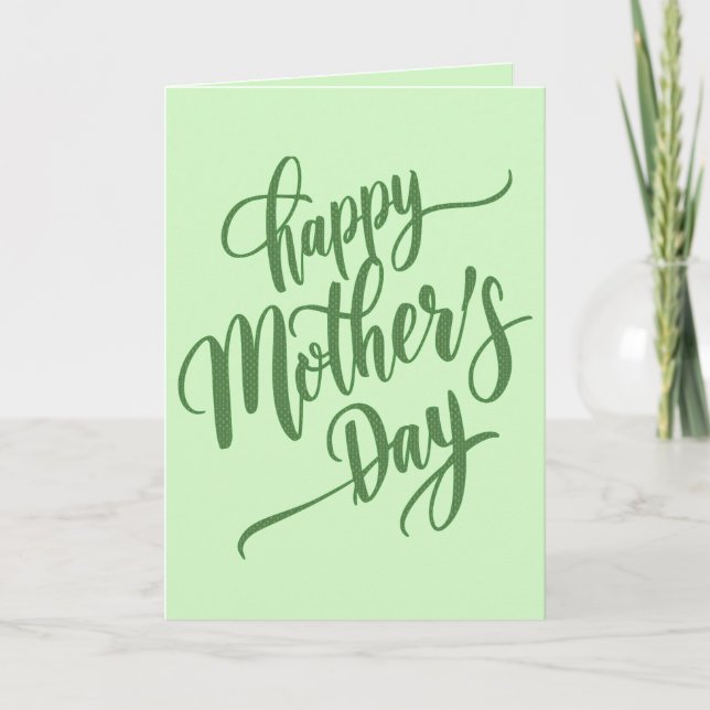 Vibrant Happy Mother's Day Light Green Photo Card (Front)