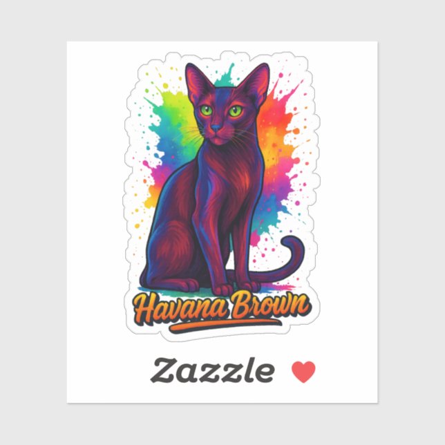 Vibrant Havana Brown Cat Pop Art – Colourful Moder (Sheet)