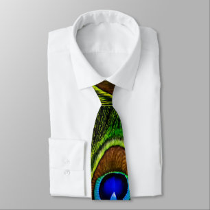Vibrant HDR Tone Peacock Feathers Tie