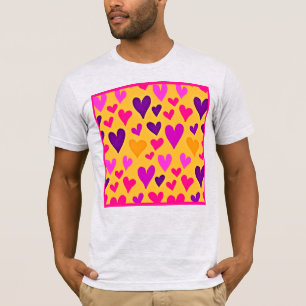 Vibrant Heart Bliss: Love Pattern T-Shirt