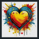 Vibrant Heart Explosion – Fun Pop Art Design Poster<br><div class="desc">Add a burst of color and energy with this vibrant heart explosion design. Ideal for fans of playful, dynamic, and retro pop art styles, bringing a fun and bold touch to any item.</div>