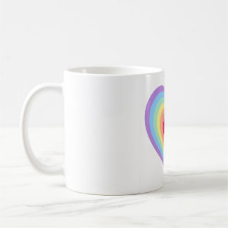 Vibrant heart shaped design mug