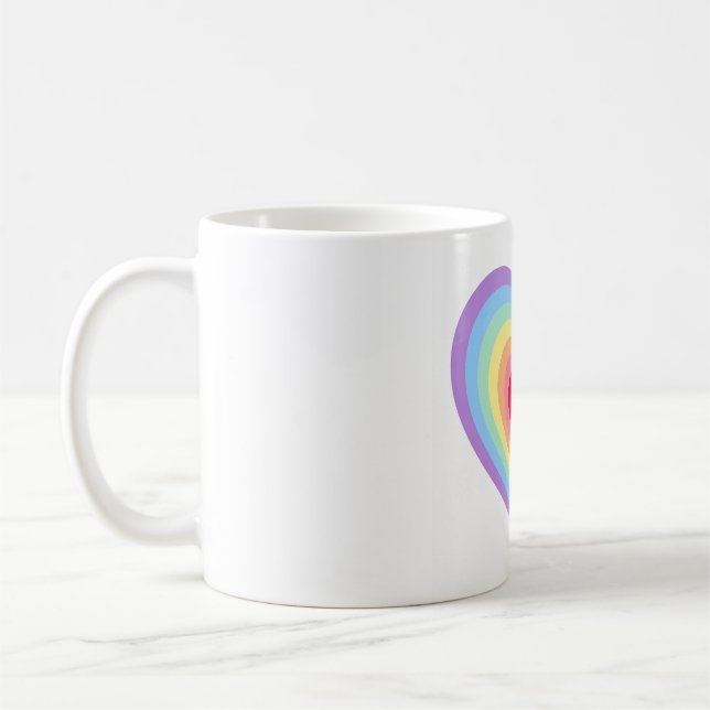 Vibrant heart shaped design mug (Left)