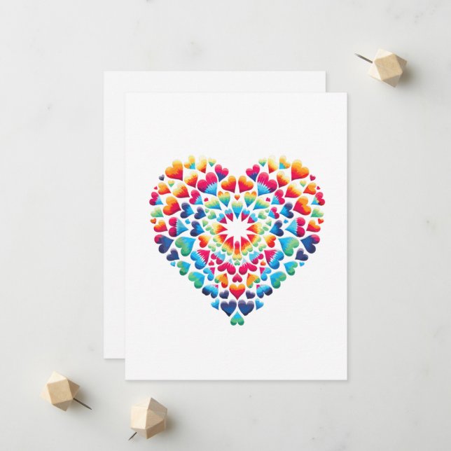 Vibrant Heart Tie-Dye Announcement (Front/Back In Situ)
