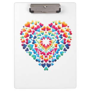 Vibrant Heart Tie-Dye Clipboard