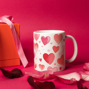 Vibrant Hearts   Colorful   Valentine's Day  Coffee Mug