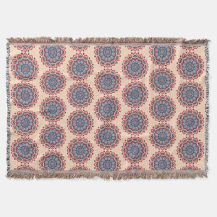 Vibrant Hexcolor Mandala Throw Blanket