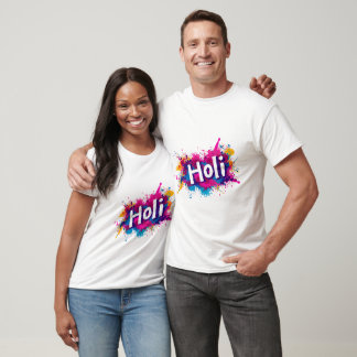 Vibrant Holi Splash Graphic Tee