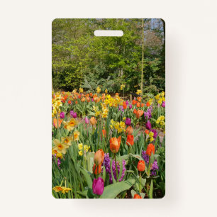 Vibrant Holland Tulip Garden Badge