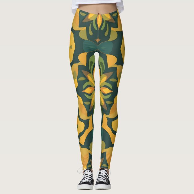 Vibrant Home Decor Leggings - Seamless Pattern Des (Front)