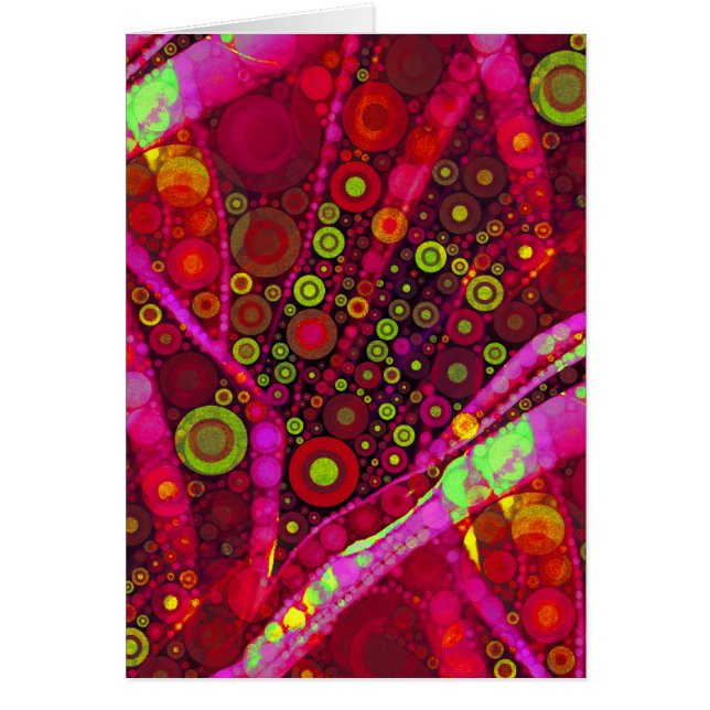 Vibrant Hot Pink Concentric Circle Mosaic (Front)
