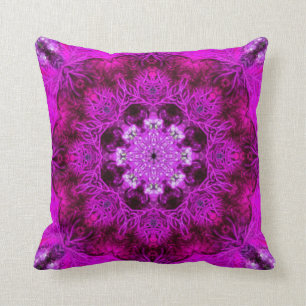 Vibrant Hot Pink Coral Throw Pillow