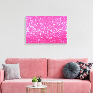 Vibrant Hot Pink Glitter Sparkle Texture Photo  Canvas Print