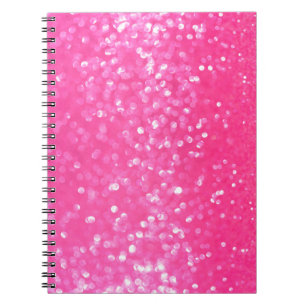 Vibrant Hot Pink Glitter Sparkle Texture Photo  Notebook
