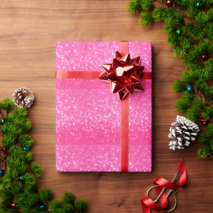Vibrant Hot Pink Glitter Sparkle Texture Photo Wrapping Paper