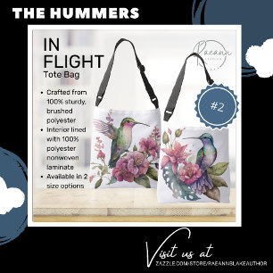Vibrant Hummingbirds in Flight Tote Bag