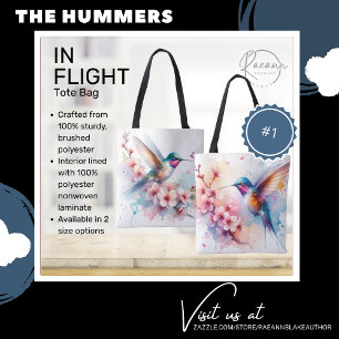 Vibrant Hummingbirds in Flight Tote Bag