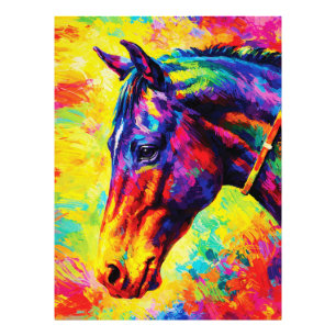 Vibrant Impasto Horse Portrait Colourful Wild Photo Print