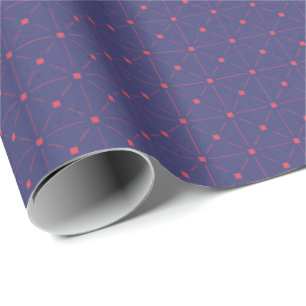 Vibrant Indigo with Striking Scarlet Accents Wrapping Paper
