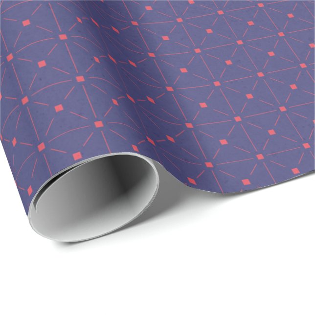 Vibrant Indigo with Striking Scarlet Accents Wrapping Paper (Roll Corner)