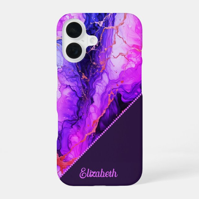 Vibrant Ink Fusion iPhone 16 Case (Back)