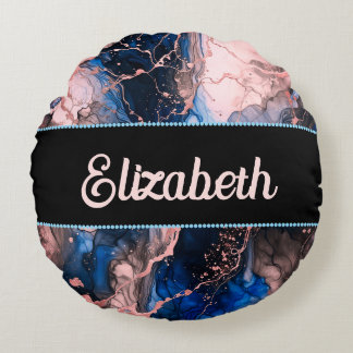 Vibrant Ink Fusion Round Pillow
