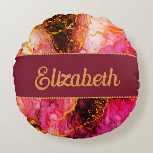 Vibrant Ink Fusion Round Pillow