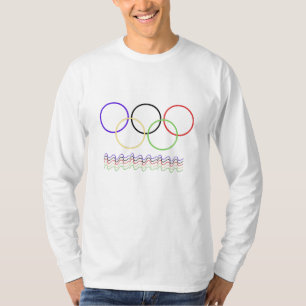 Vibrant Interlocking Rings & Wavy Lines Sportswear T-Shirt