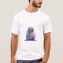 Vibrant Iridescent Cosmic Walrus Portrait Men