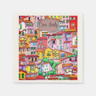 Vibrant Italian Facade Napkin