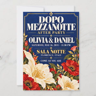 Vibrant Italian Floral Wedding After Party Invitat Invitation