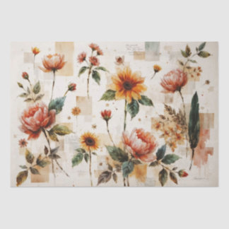 Vibrant Italian-Inspired Floral Collage Tissue Paper