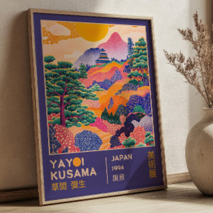 Vibrant Japanese Landscape Yayoi Kusama Exhibition Poster