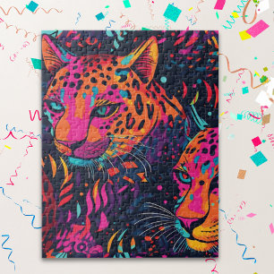 Vibrant Jungle Leopard Pattern  Jigsaw Puzzle