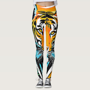 Vibrant Jungle Tiger Art Design Leggings