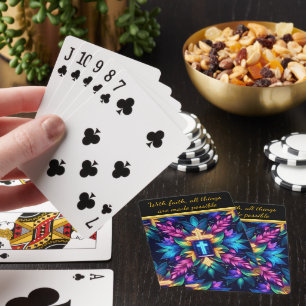Vibrant Kaleidoscope of Faith and Nature's Beauty Playing Cards